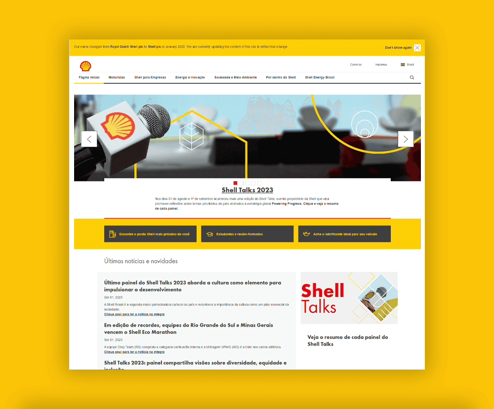 Imagem Website Shell Brasil