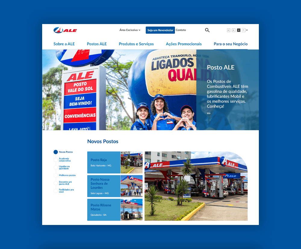 Imagem Website Posto ALE